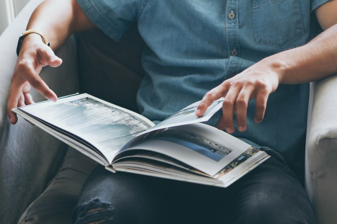 woman reading magazine